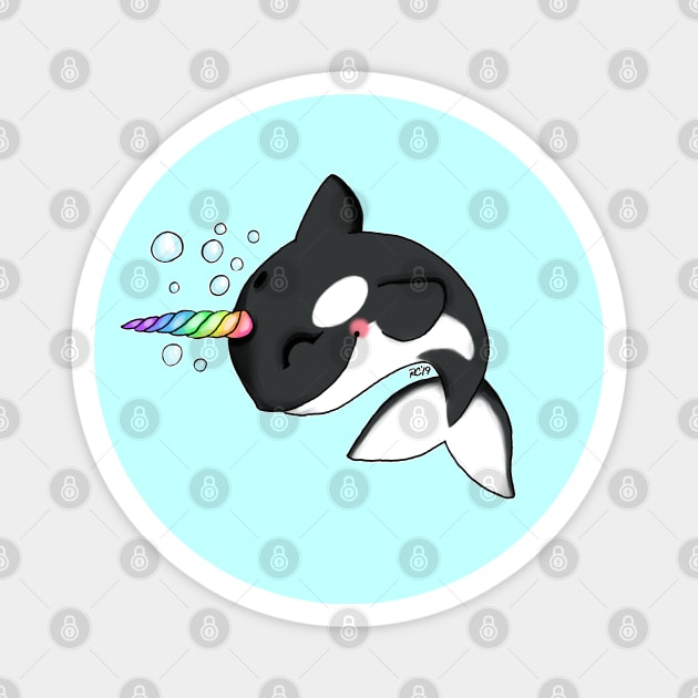 Orca Narwhal Magnet by ruthimagination